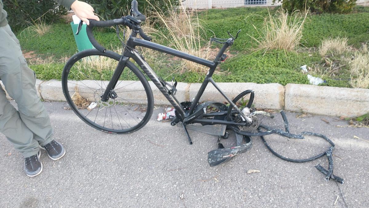 Estado de la bici después del atropello