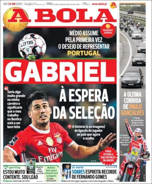 Portada A BOLA viernes 24 enero 2020