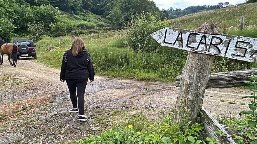 Una zona señalizada de la Vía Carisa, en Lena. | C. M. B.