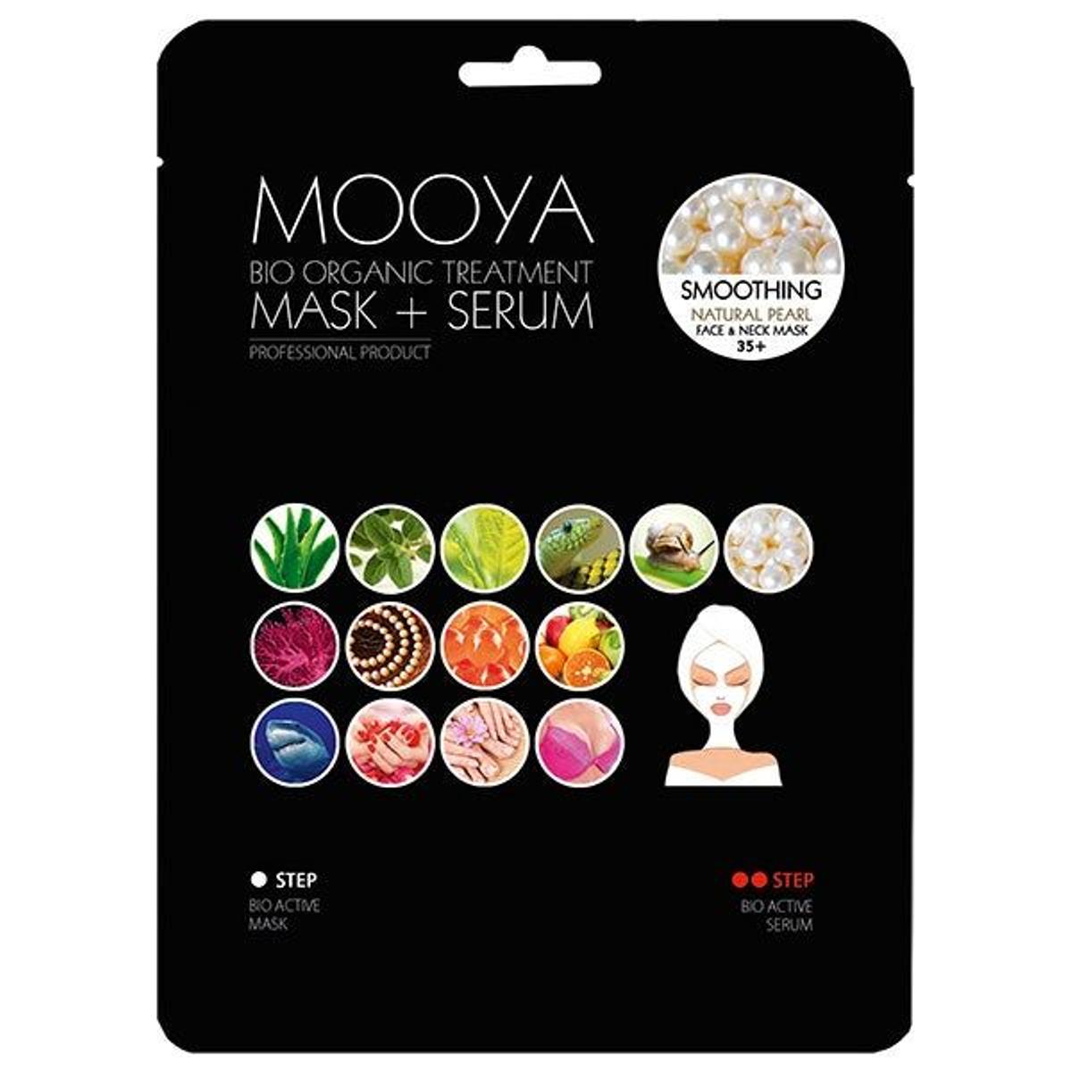 Máscara+serum Mooya Bio Organic suavidad y delicadeza con extracto de perla (Precio: 6,99 euros)