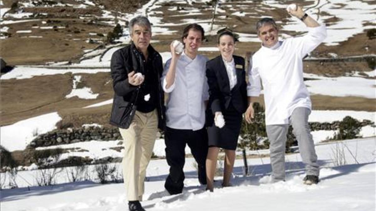 Josep Calbó, Maties Coll, Virginia González y Nandu Jubany, en Andorra. Foto: Àlex Lara