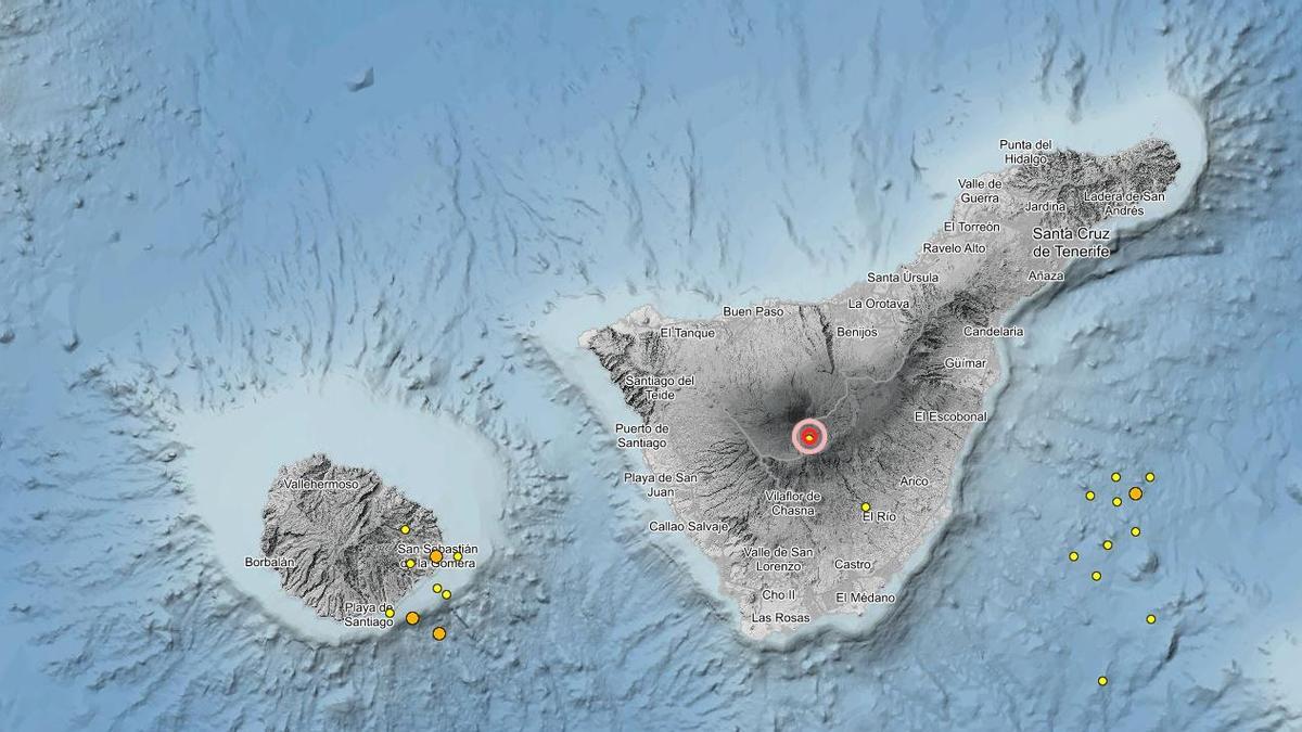 Localización de terremotos en Canarias.