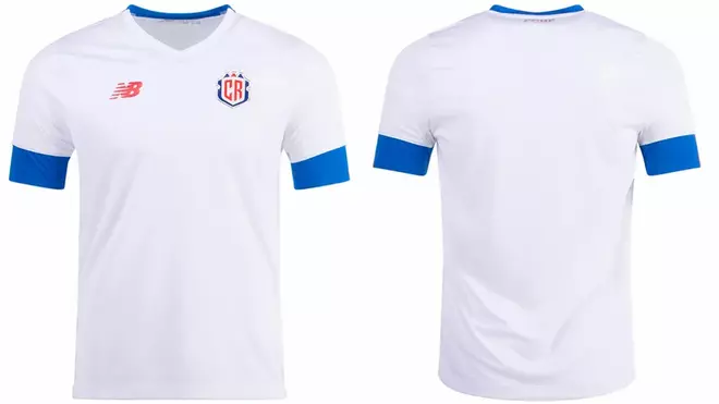 Costa Rica (visitante): Con el mismo diseño, Costa Rica tendrá el blanco como alternativa