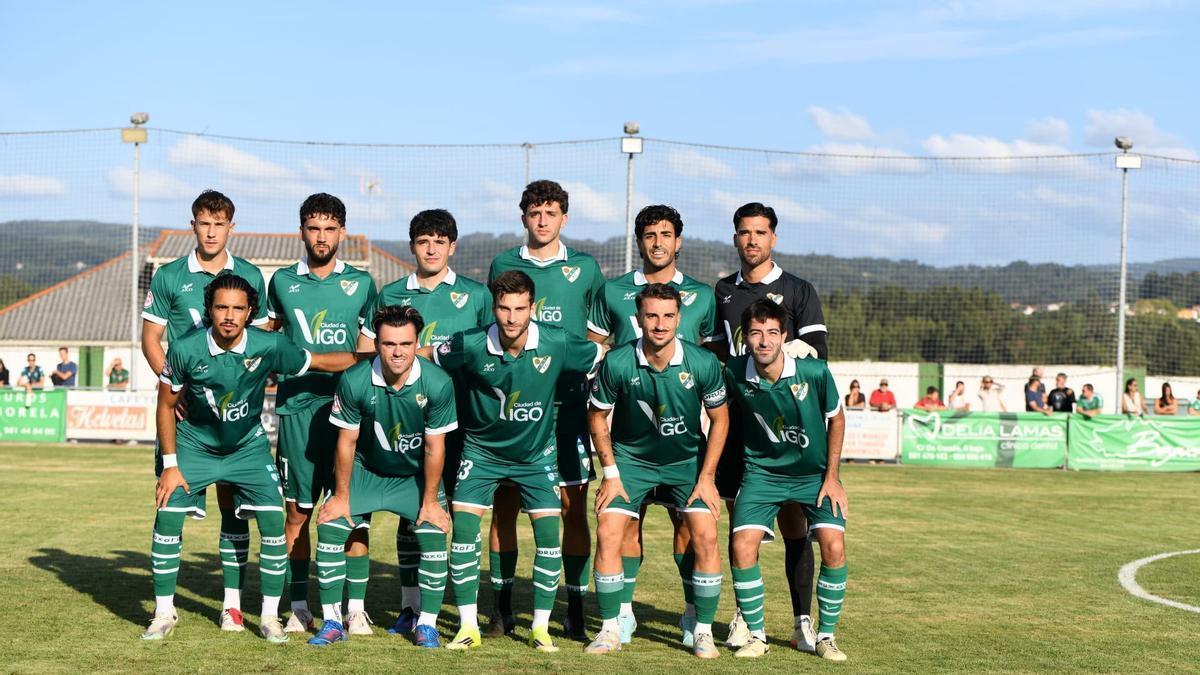 Alineación del Coruxo en el encuentro ante el Racing de Ferrol.