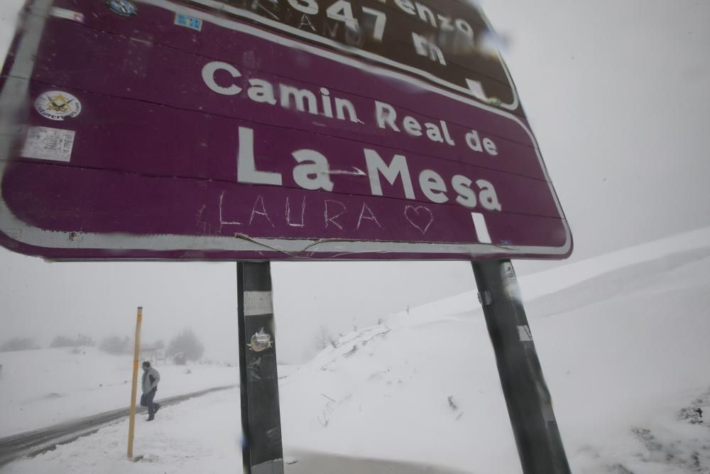 Temporal de nieve en el puerto de San Lorenzo