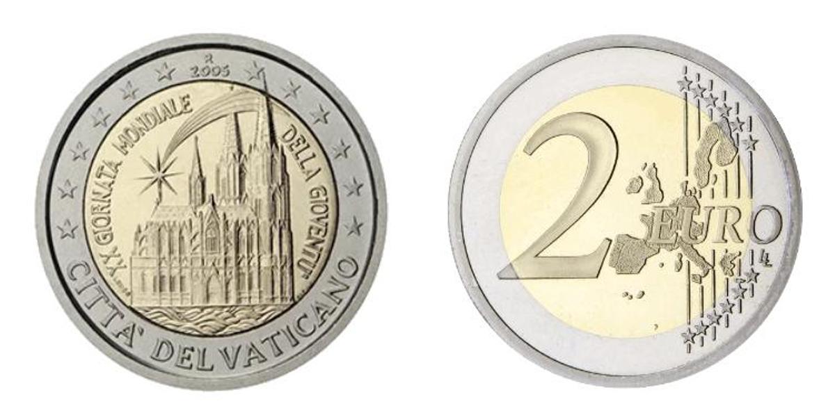Moneda de 2 euros del Vaticano de 2005