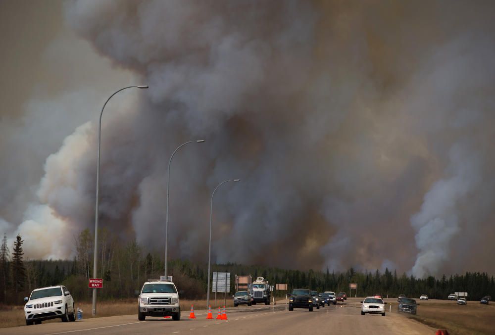 El incendio registrado en la localidad canadiense de Fort McMurray, en el estado de Alberta, ha destruido miles de hectáreas y de viviendas.