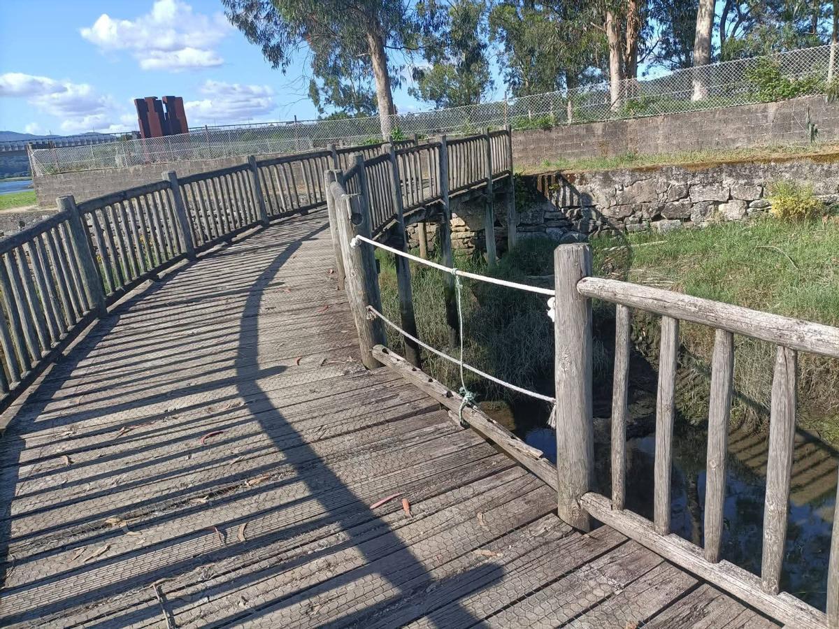 Uno de los tramos en los que se sustituyó madera por cuerdas.
