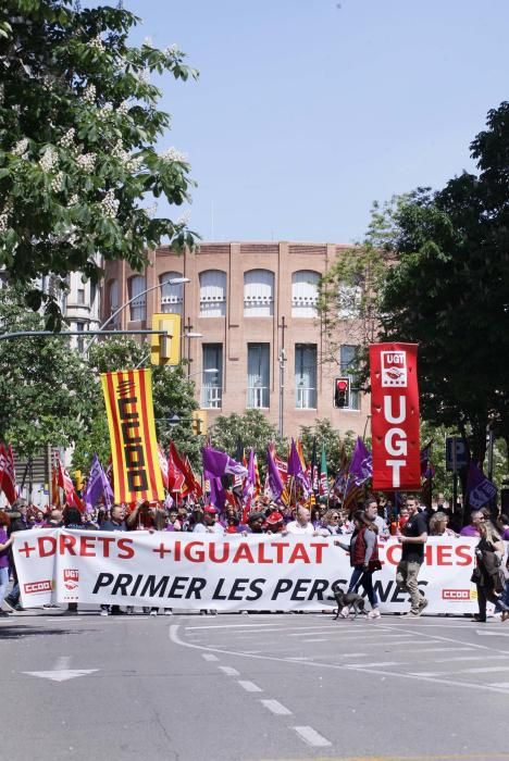 Manifestació del Primer de maig a Girona.