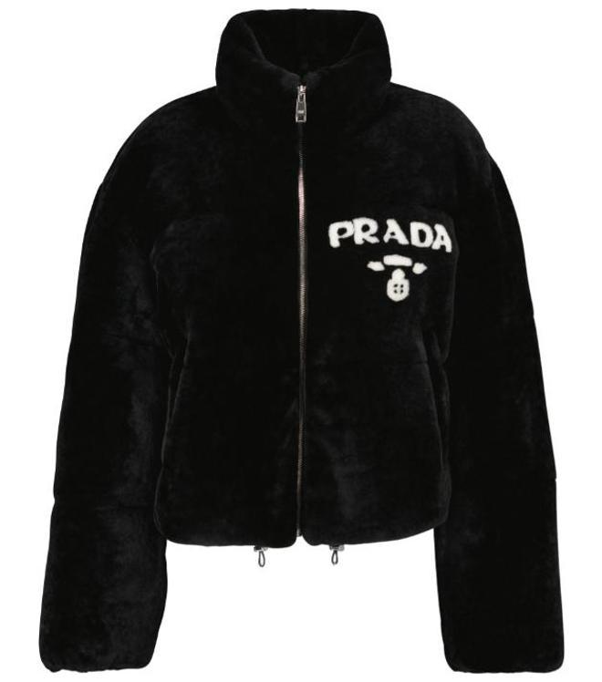 Chaqueta de borrego con logo de Prada