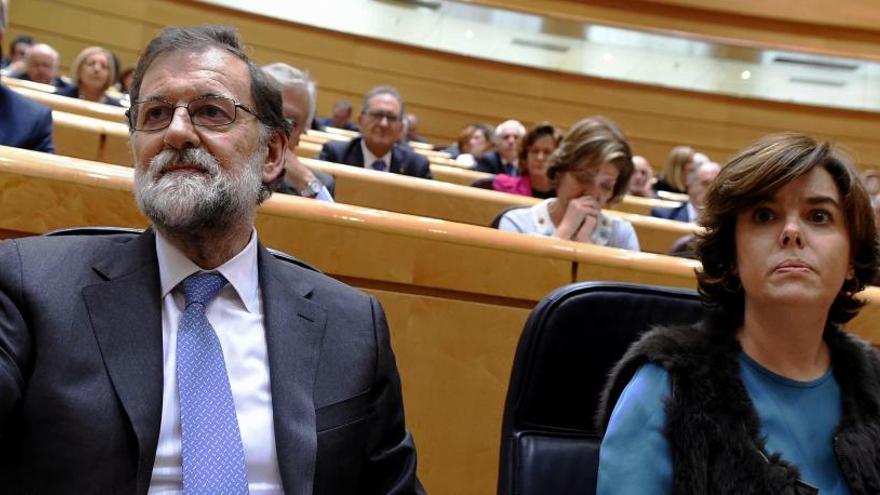 Rajoy y Sáenz de Santamaría en el Senado.