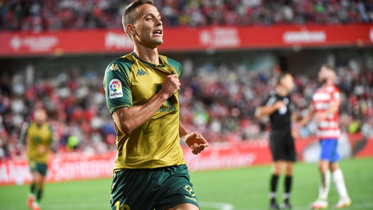 Sergio Canales celebra su gol ante el Granada.