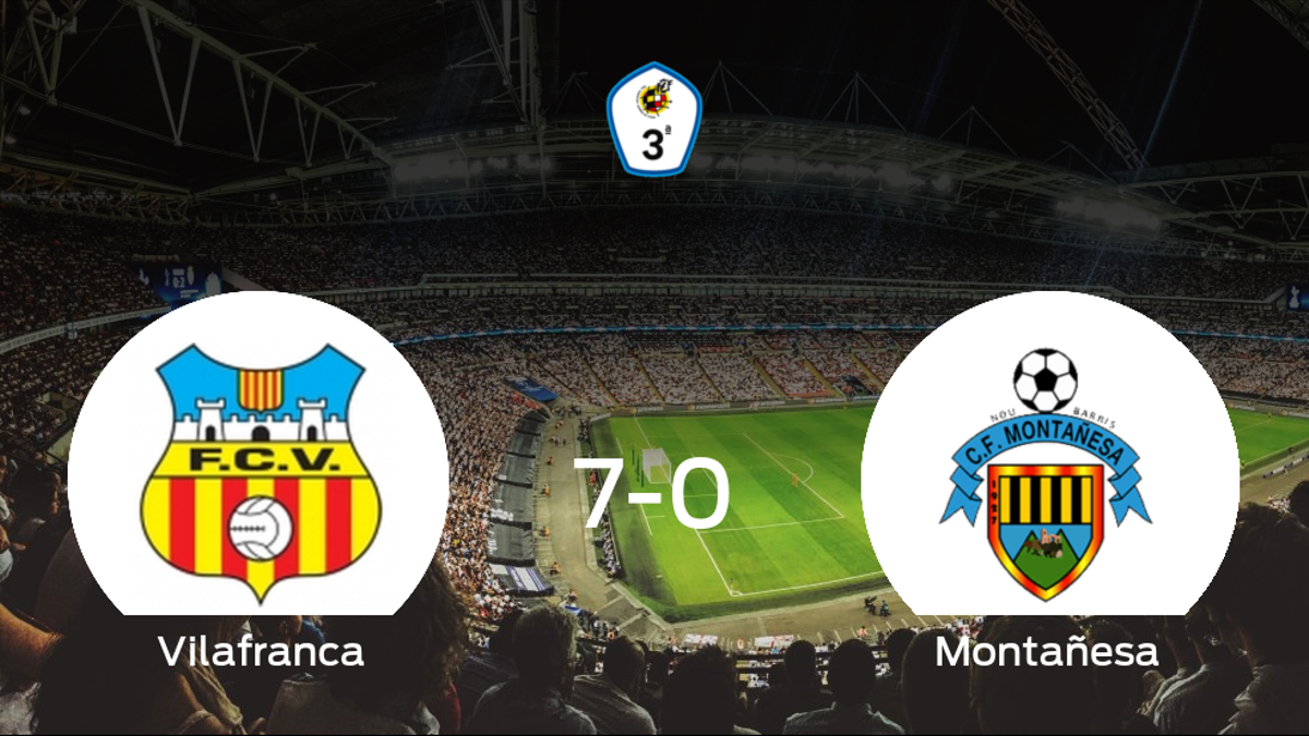 El Vilafranca se lleva el triunfo tras golear 7-0 al Montañesa