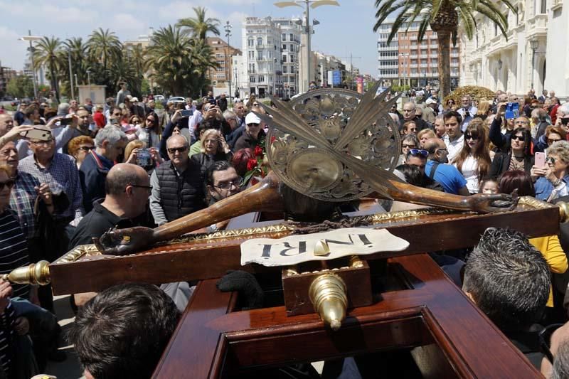 Llegada del Cristo del Grao, el Negret, al puerto