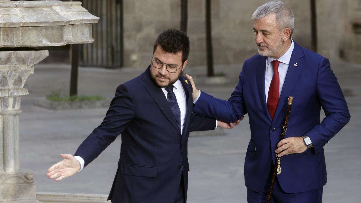 Aragonès recibe al nuevo alcalde de Barcelona, Jaume Collboni