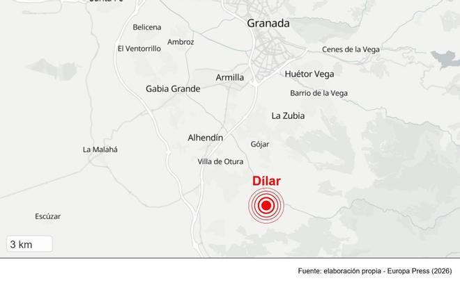 Otro terremoto de magnitud 3,4 en Dílar vuelve a sacudir Granada