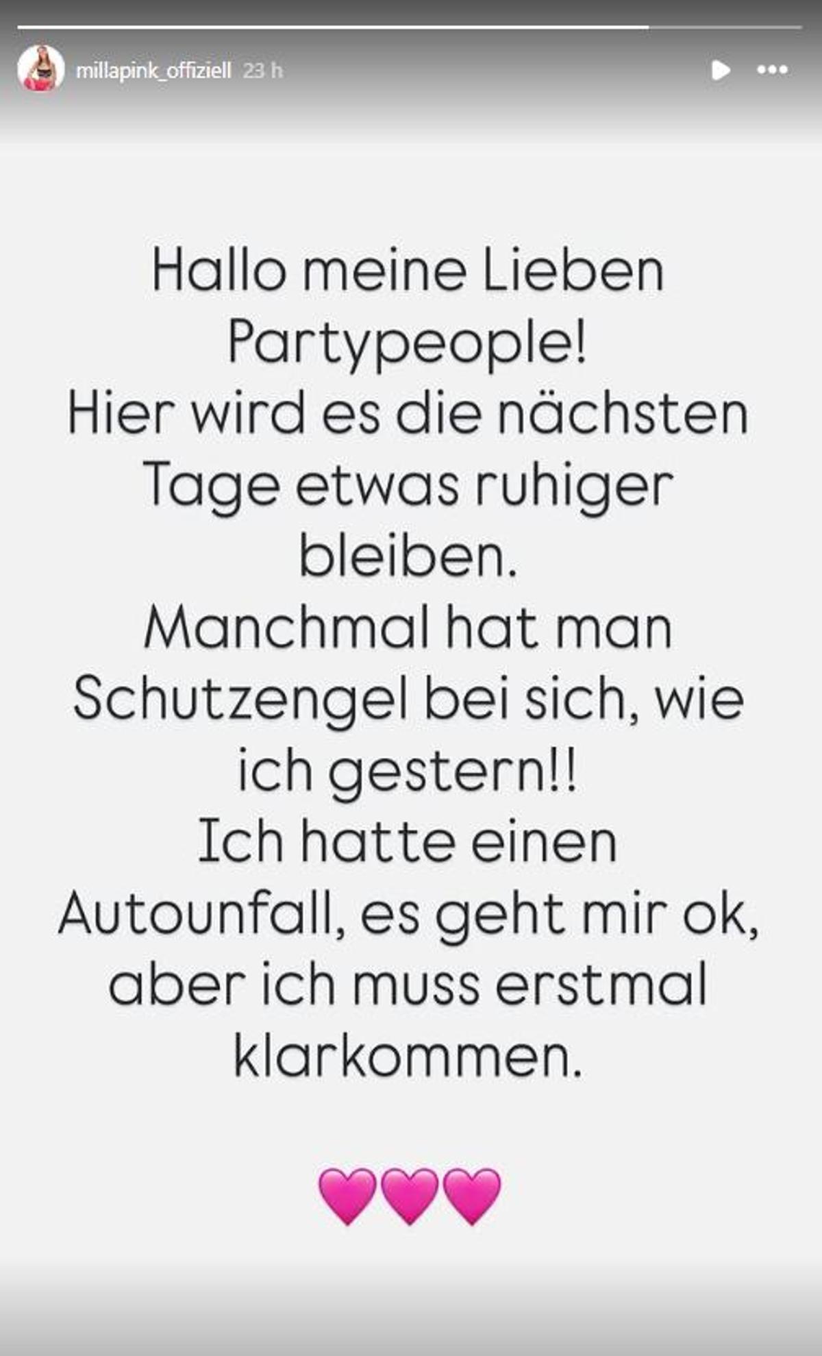 Diese Botschaft postete die Sängerin auf Instagram.