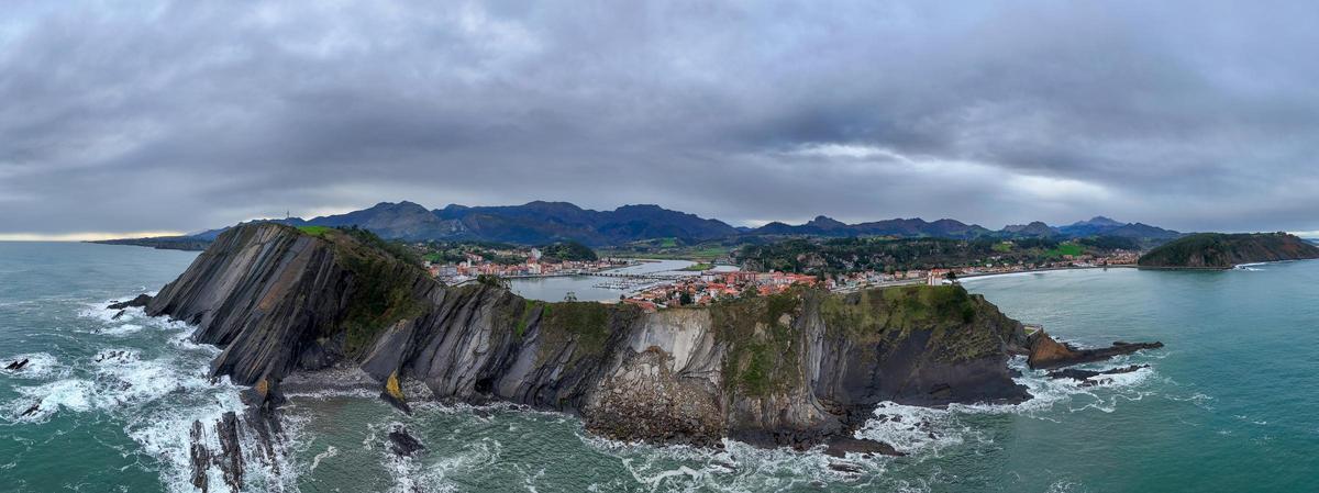 Vista del argayu en el monte Corberu desde un dron.