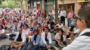 Huelga de médicos en el Hospital de la Santa Creu i Sant Pau