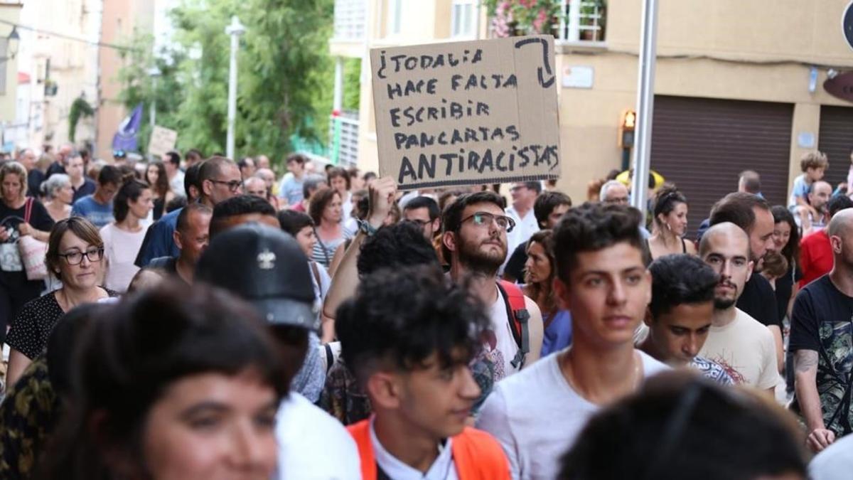 Manifestación antiracista en El Masnou.