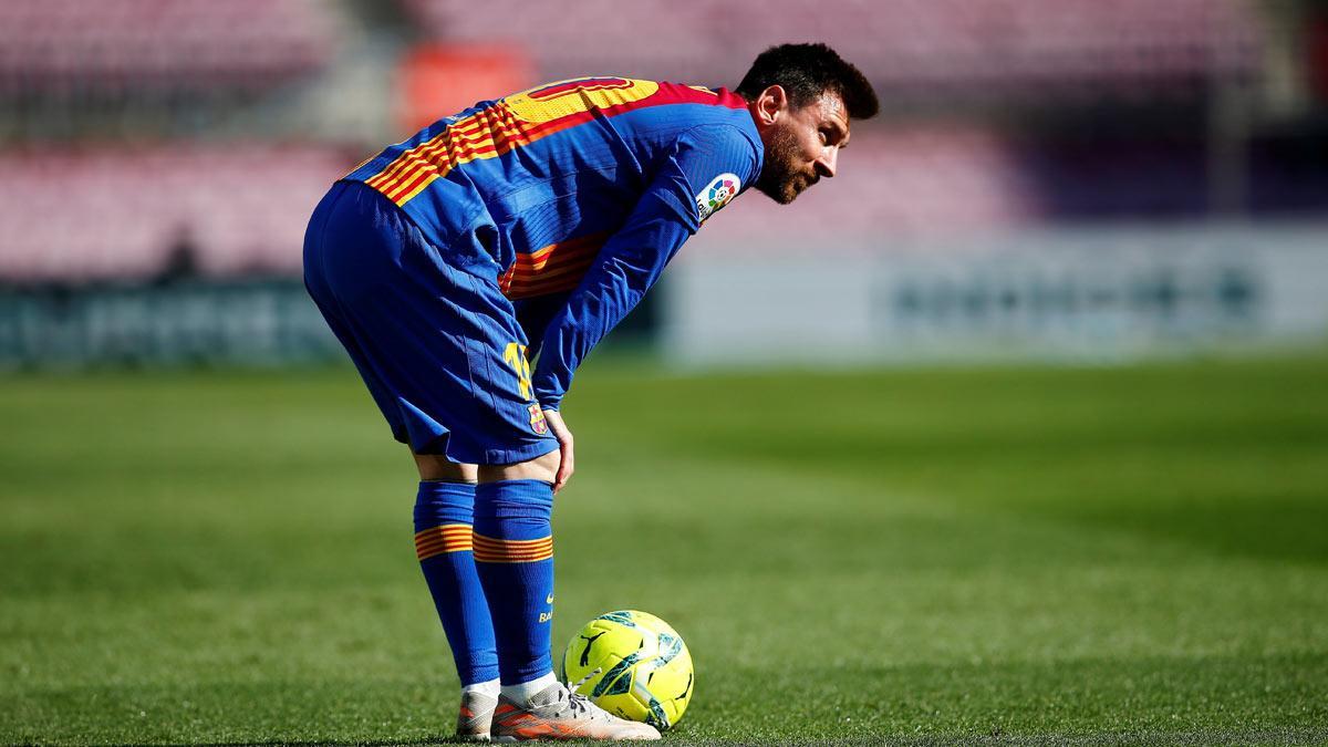 Messi, durante un partido en el Camp Nou