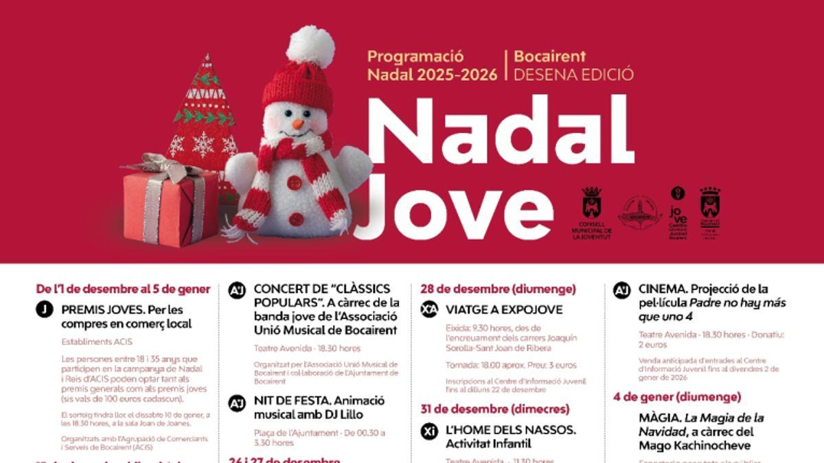 Bocairent presenta su programación Nadal Jove, con actividades para jóvenes hasta el 4 de enero