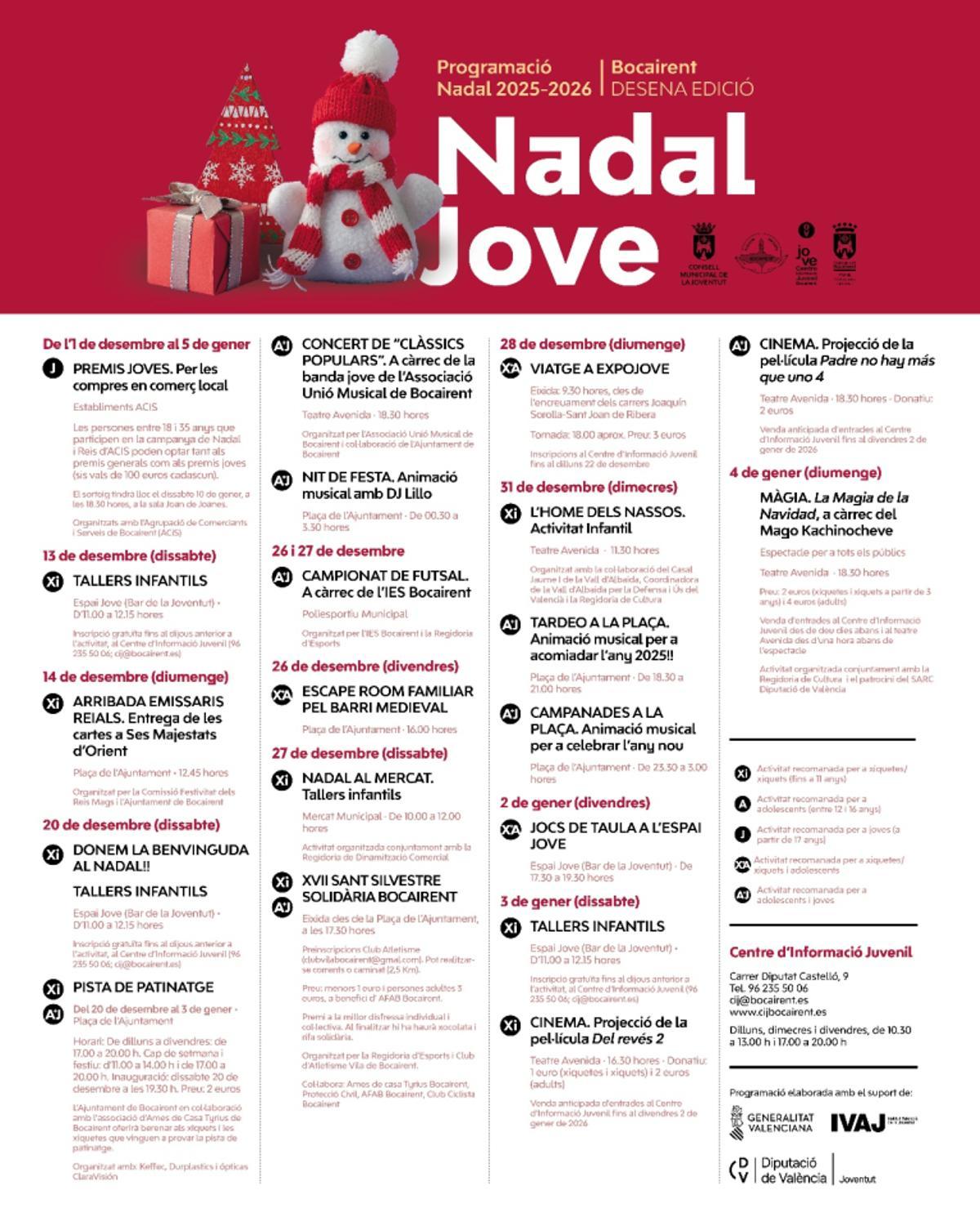 Bocairent presenta su programación Nadal Jove, con actividades para jóvenes hasta el 4 de enero