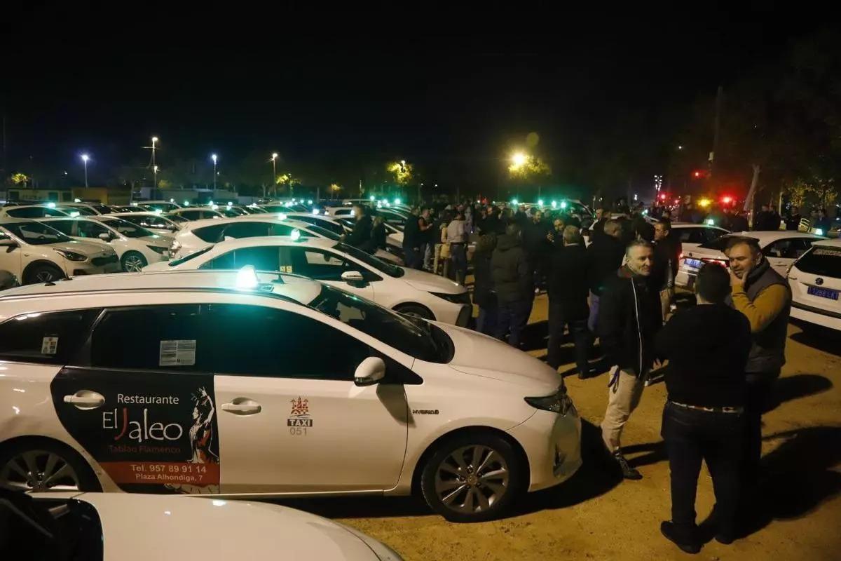 Protesta de taxistas por la falta de seguridad el pasado mes de diciembre.