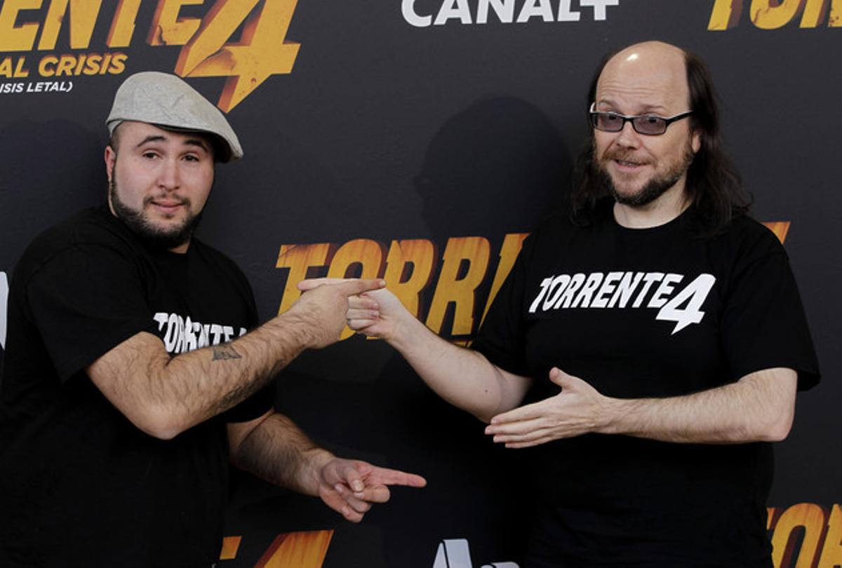 Kiko Rivera i Santiago Segura, en la presentació de ’Torrente 4’