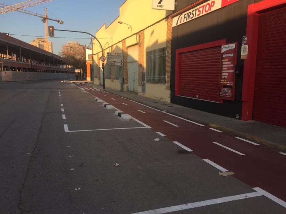 Construcción de un carril bici en Alaquàs.