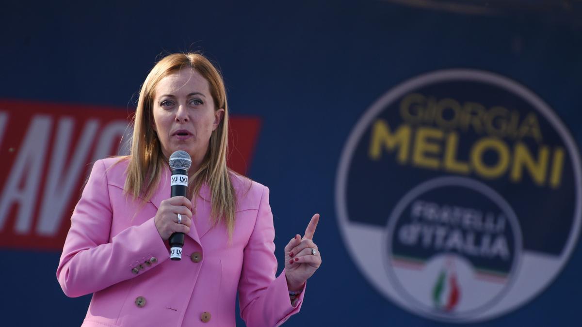 La líder del partido Hermanos de Italia, Giorgia Meloni