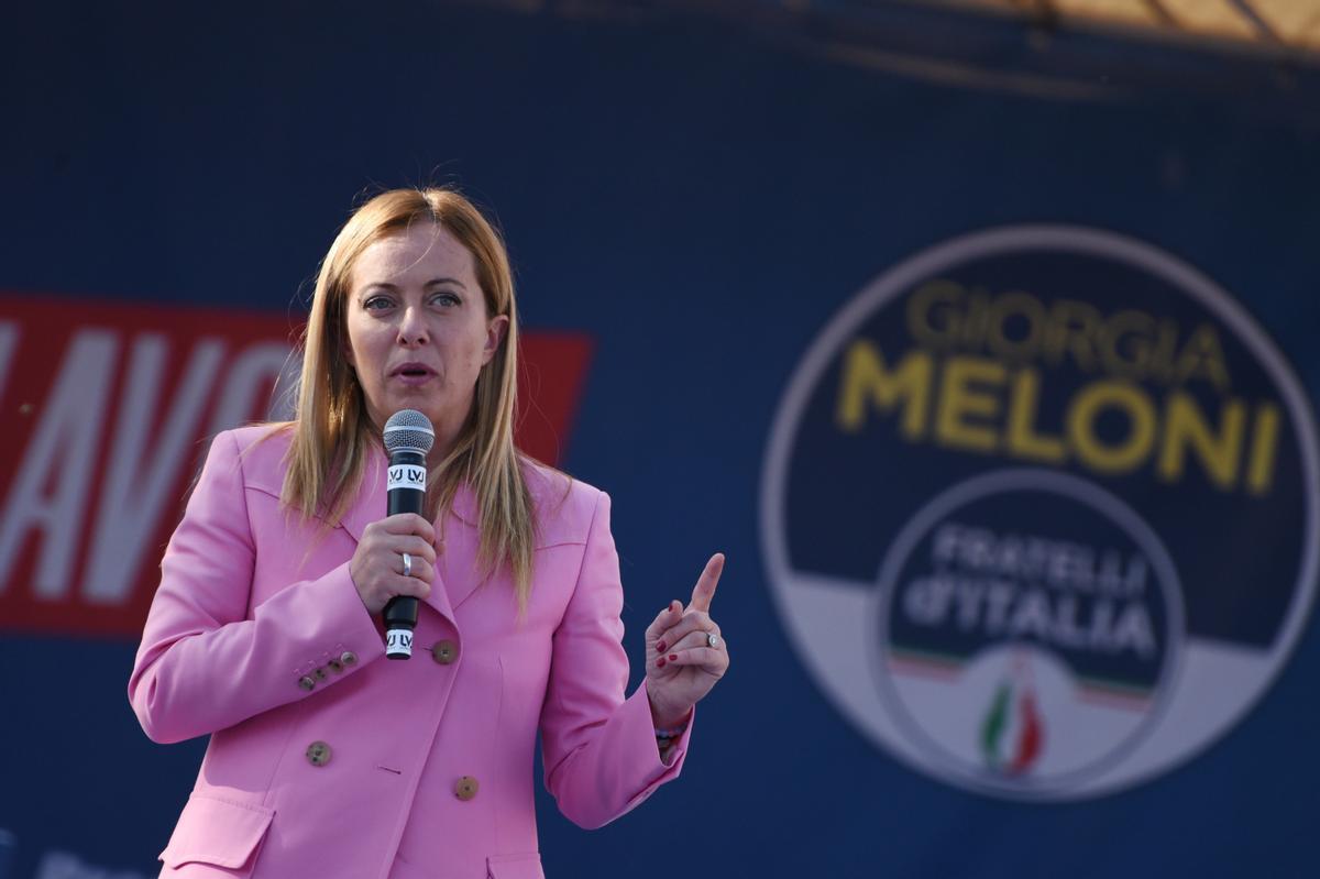 La líder del partido Hermanos de Italia, Giorgia Meloni