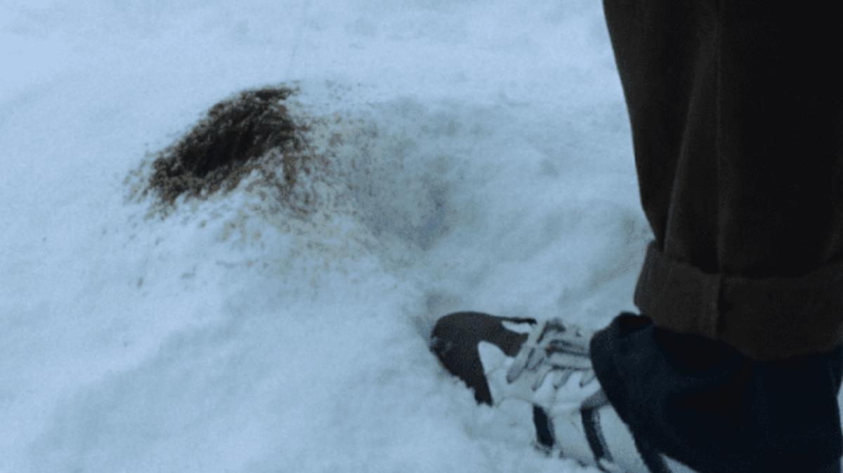 Imagen de la orina de uno de los protagonistas de la película 'La sociedad de la nieve'