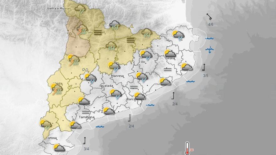 El Solsonès, la Cerdanya el Berguedà i l&#039;Alt Urgell, en alerta per pluges intenses aquest dissabte