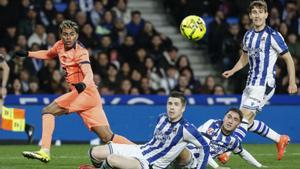 La caiguda a Anoeta no tapa la tornada del millor Lamine