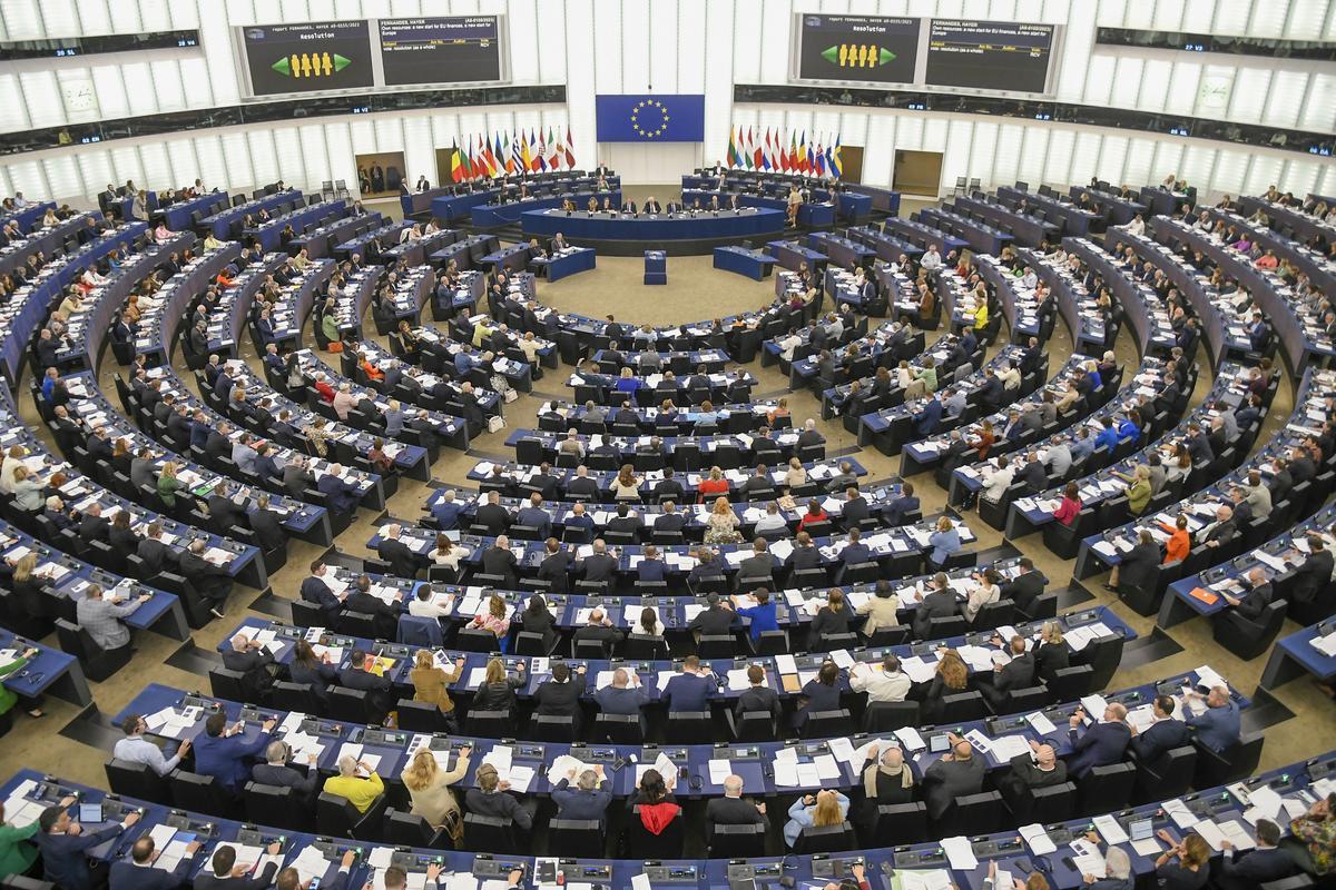 Gran plano del Pleno del Parlamento Europeo