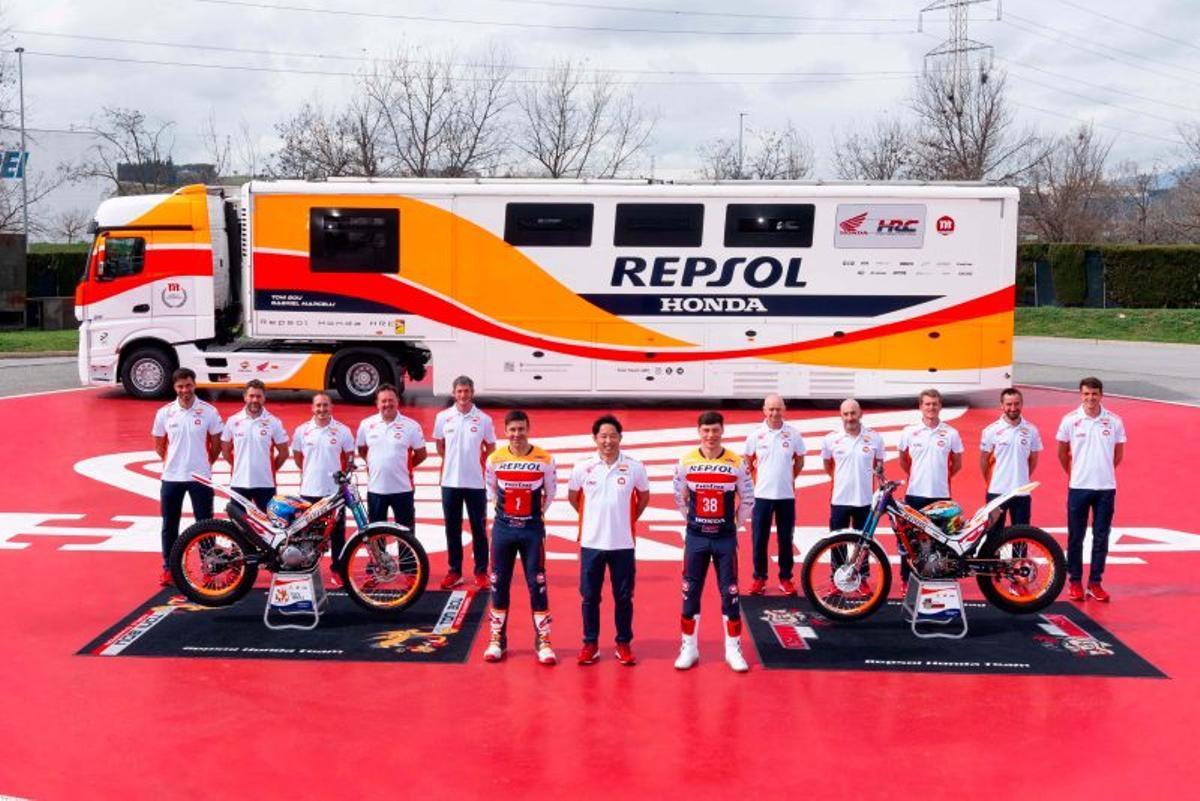 El Repsol Honda, preparado