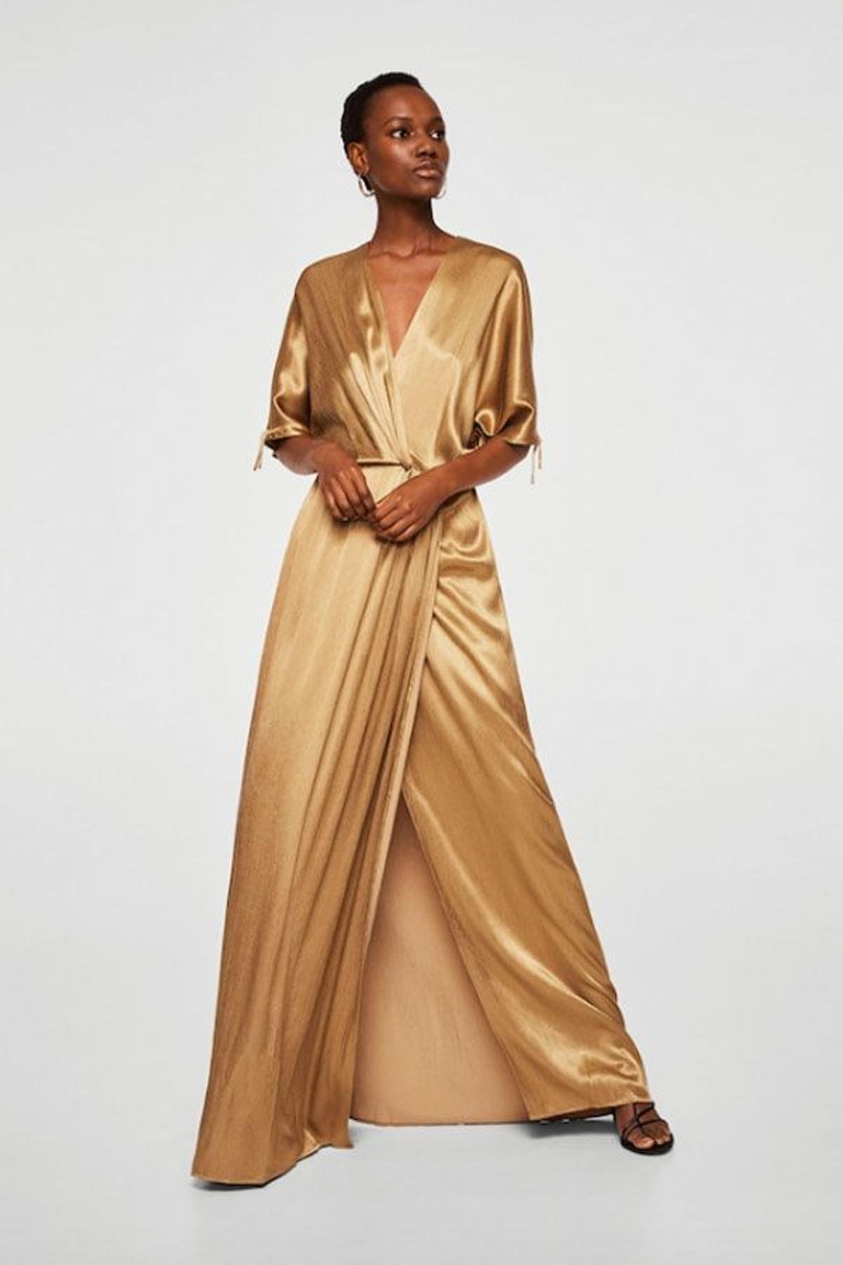 Vestido dorado de Mango