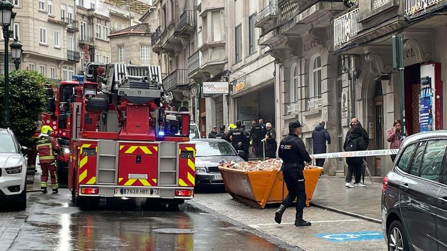 El incendio en la churrería de Marqués de Valladares en Vigo afecta a la cocina