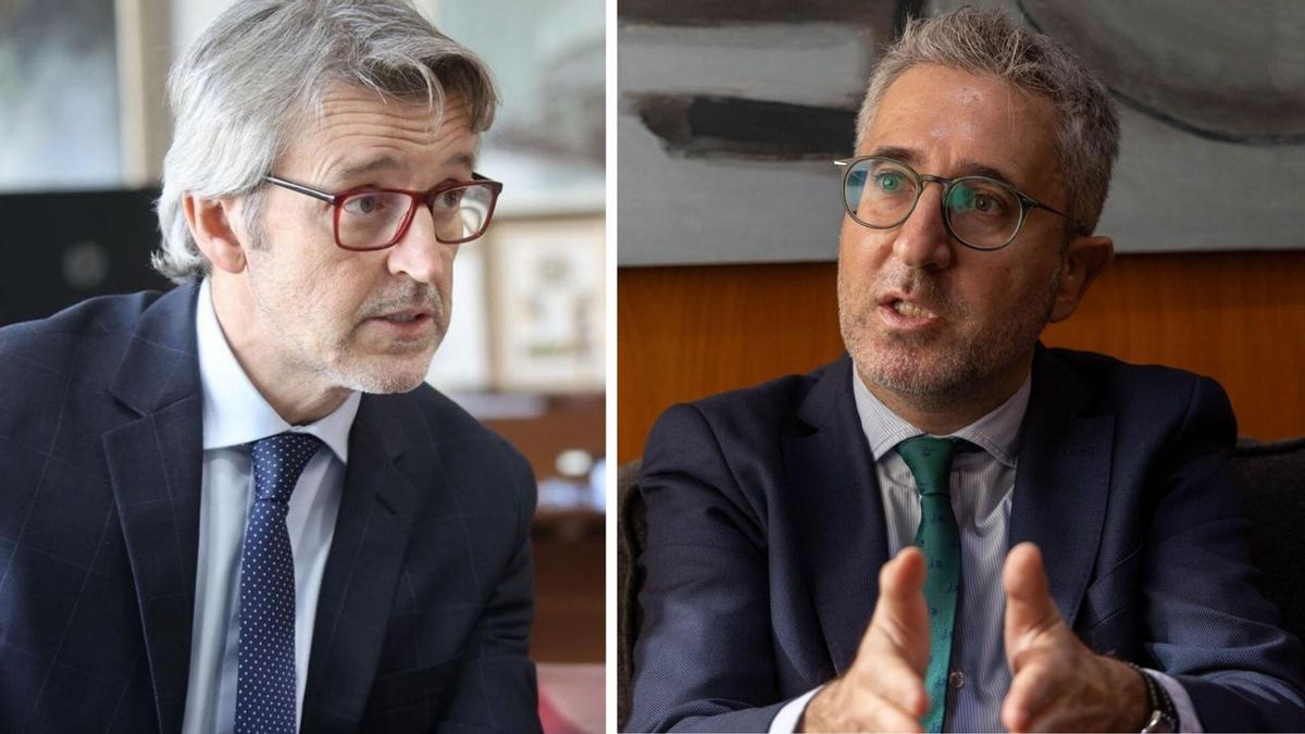 El consejero de Hacienda, Luis Alberto Marín, y el nuevo ministro Arcadi España.