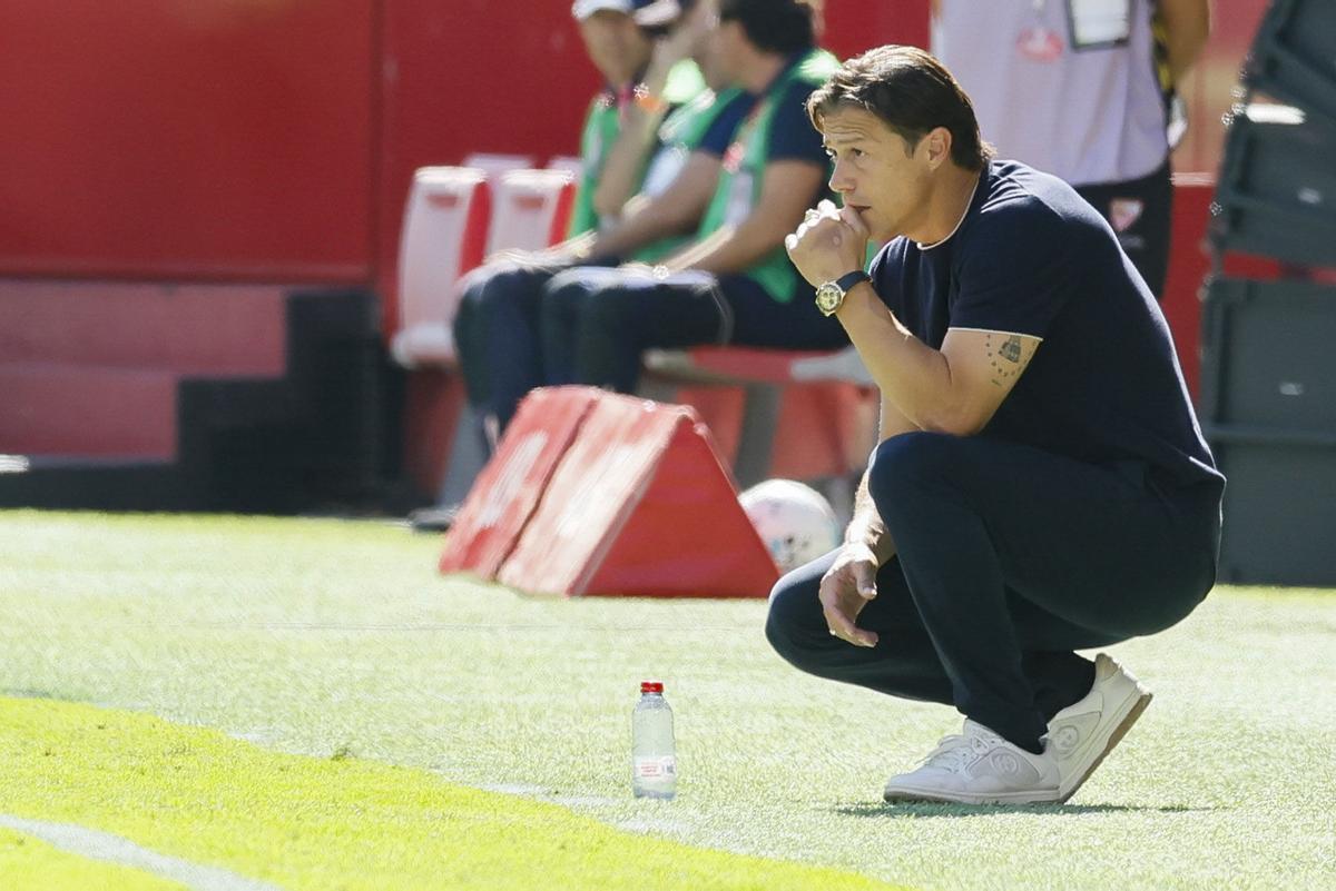 Matias Almeyda durante un partido del Sevilla FC en el Ramón Sánchez-Pizjuán