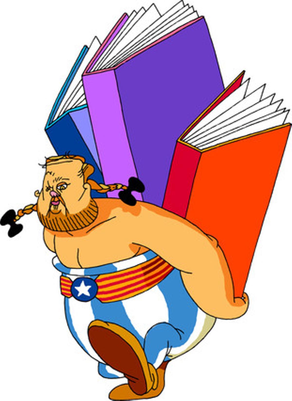 Oriol Junqueras, caricaturitzat com a Obèlix. Oriol Junqueras, caricaturitzat com a Obèlix.