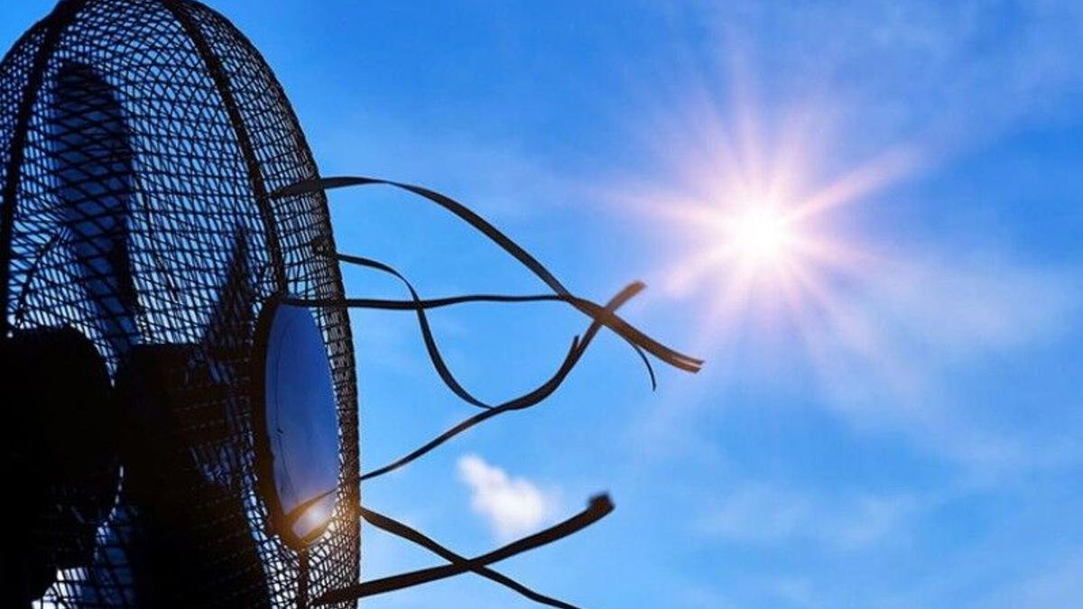 Imagen de recurso de un ventilador ante el calor del sol.