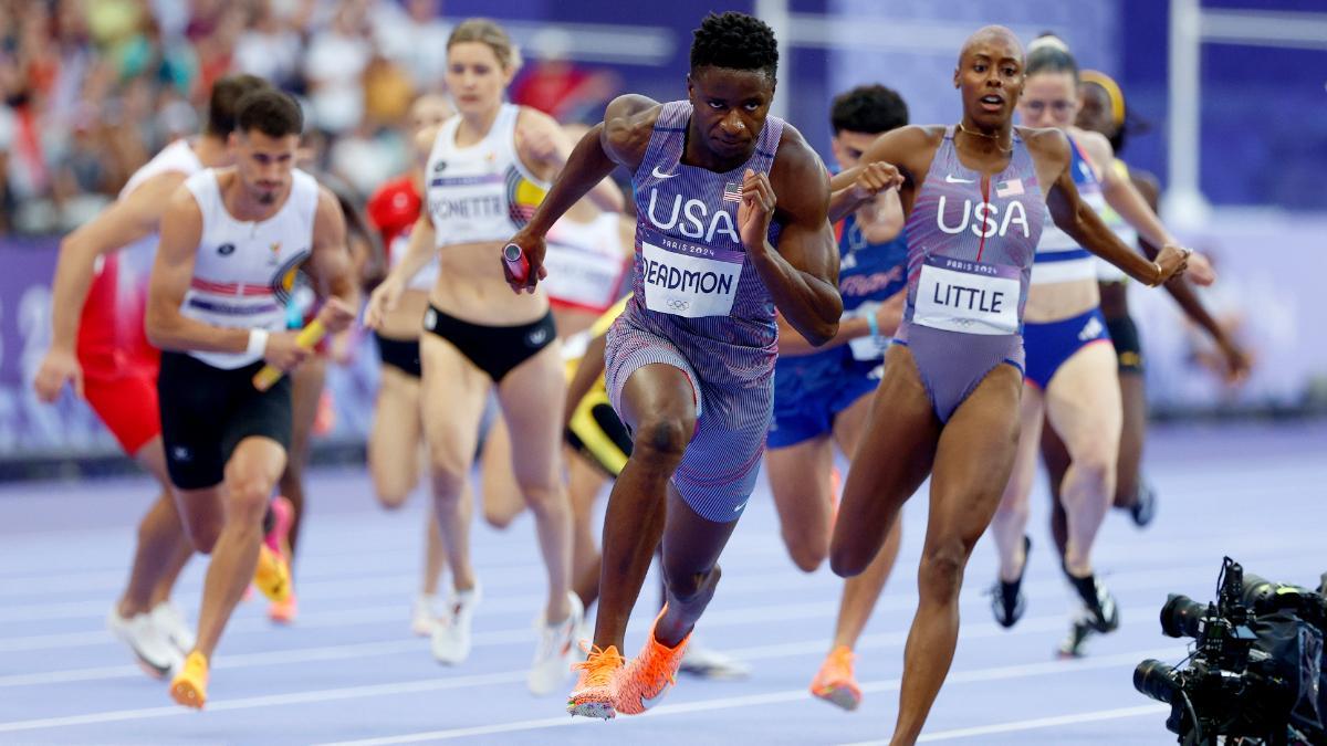 Bryce Deadmon y Shamier Little, en las 'semis' de 4x400 mixto