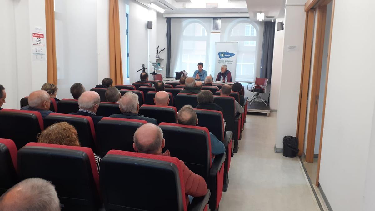 Un momento de la charla, en la casa de cultura de Salas.