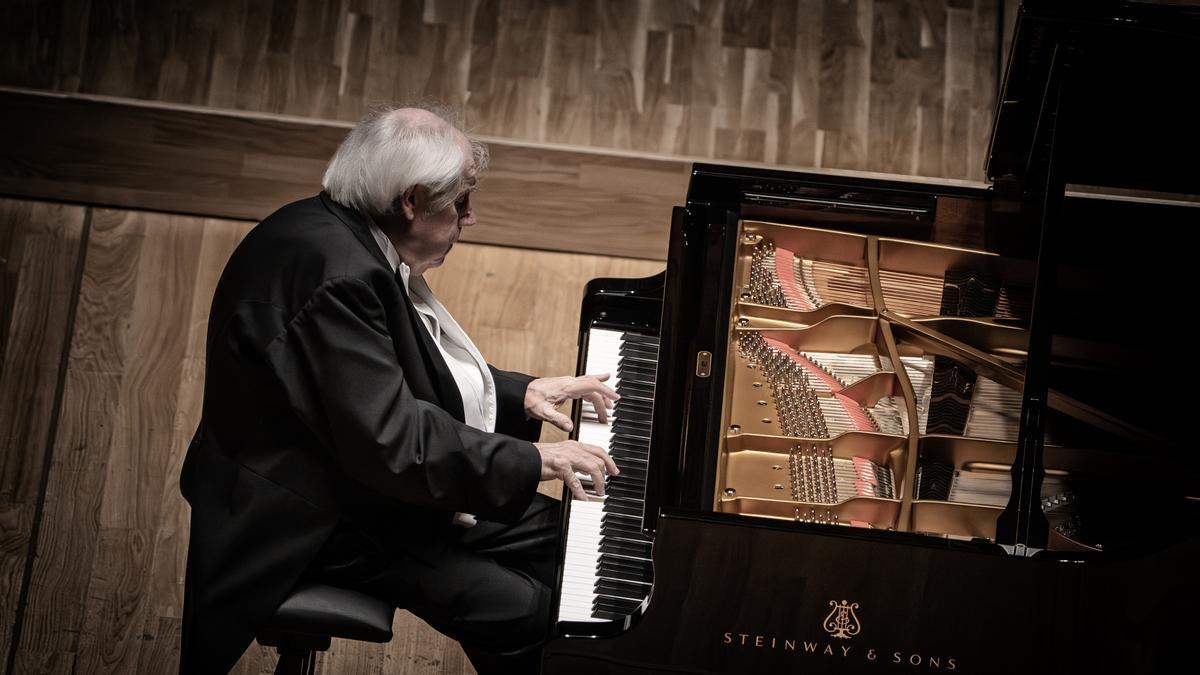 Sokolov, durante el concierto en el Palau de la Música.