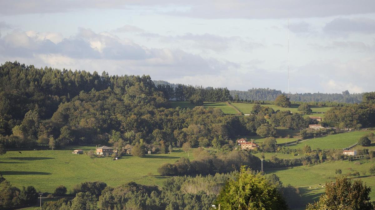 Vista de una aldea de Vila de Cruces.