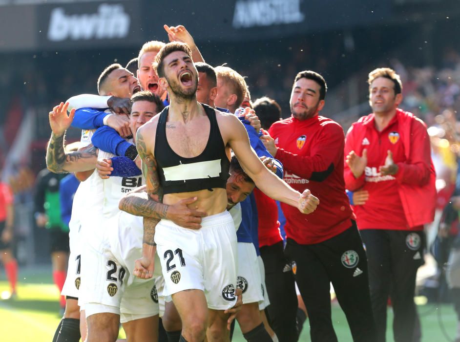 Valencia - Huesca, la celebración del gol de Picci