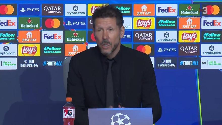 Simeone: "Como juegan y a la velocidad que van...Durante los primeros minutos no me lo podía creer"