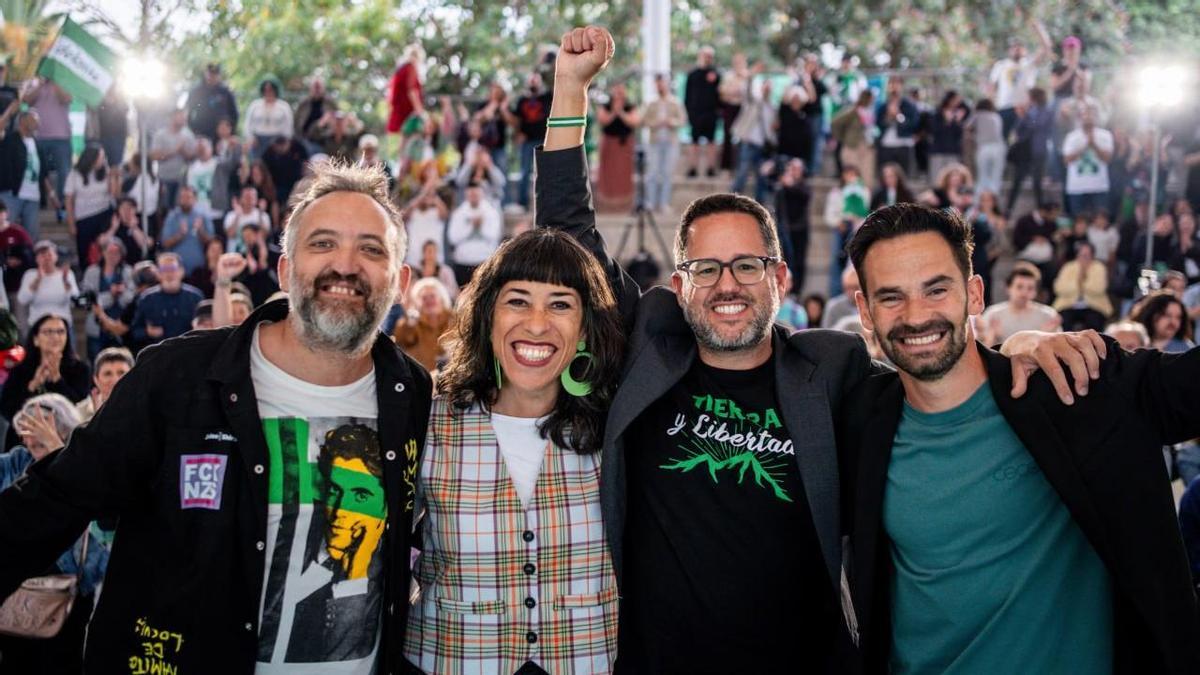 Imagen del mitin de Adelante Andalucía celebrado en Cádiz capital este viernes.